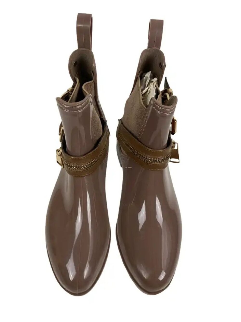 Link Forever Brown and Gold Ankle Boots Size 4